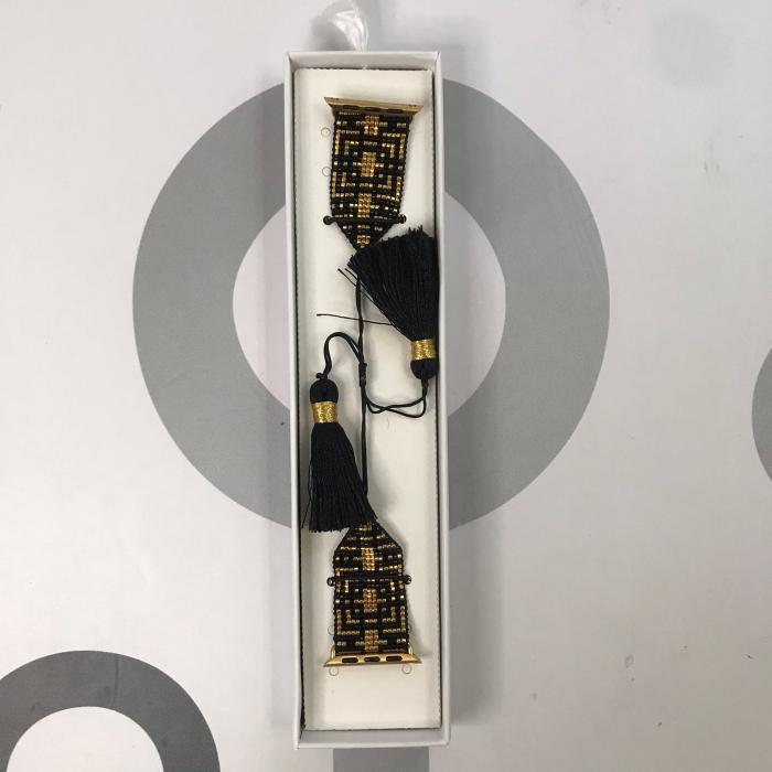HANDMADE IWATCH BAND 38/40/41 GEOMETRICO NEGRO & DORADO
