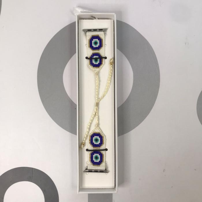 HANDMADE IWATCH BAND 38/40/41 GEOMETRICO BLANCO