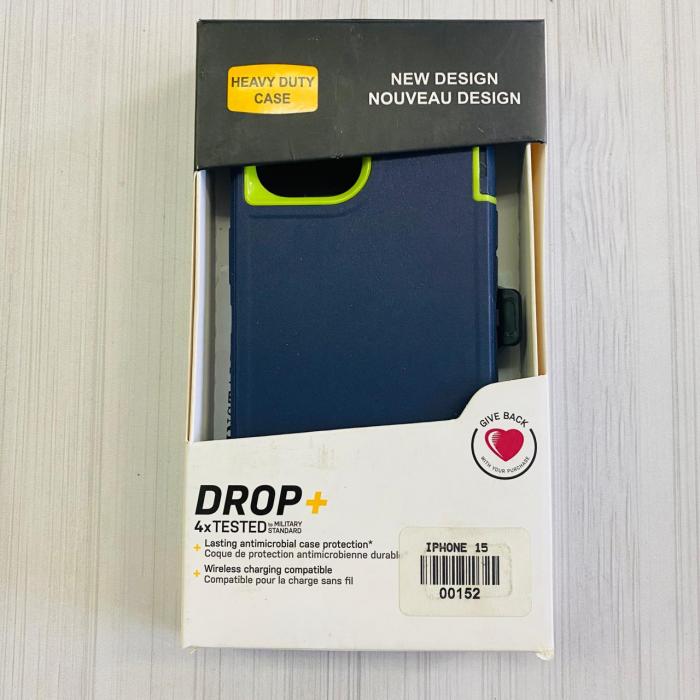IPHONE 15 - CASE TIPO OTTER AZUL/VERDE