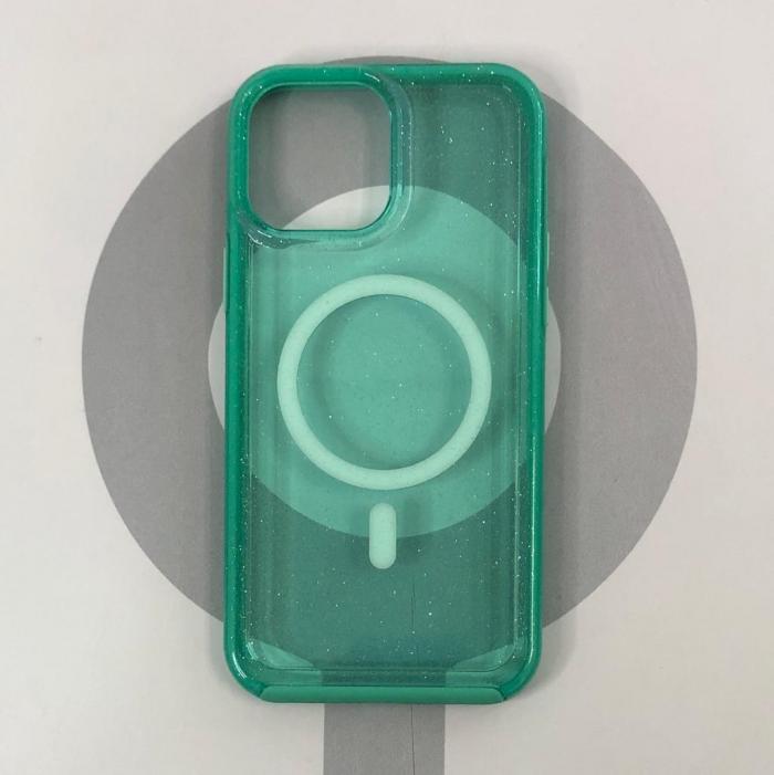 IPHONE 13 PRO - COBERTOR MAGSAFE GLITTER VERDE MENTA