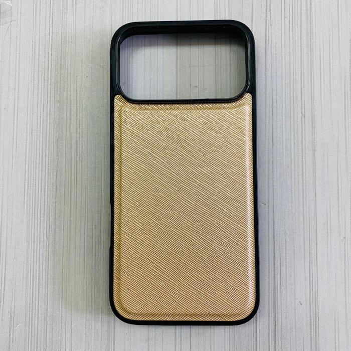 IPHONE 17 PRO MAX - COBERTOR DE CUERO DORADO