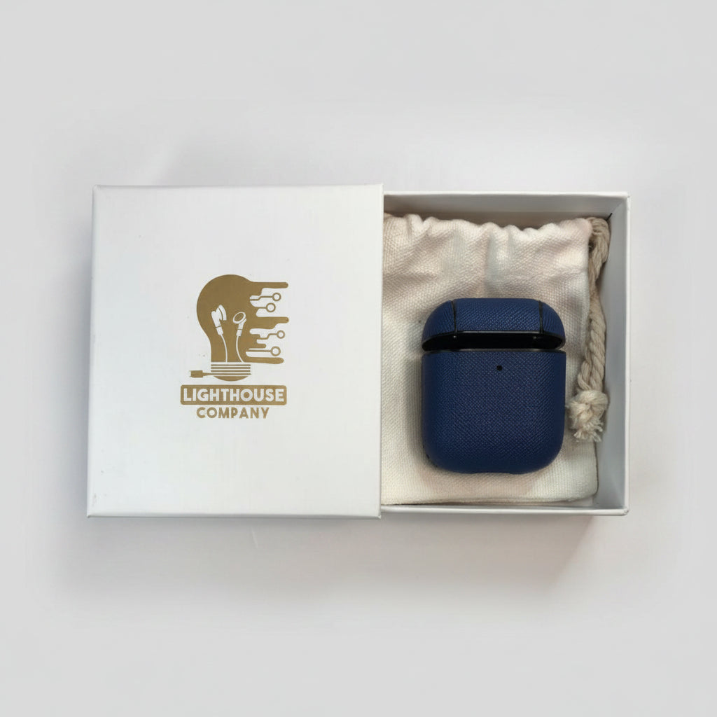 AIRPODS 1&2 - COBERTOR DE CUERO BLUE