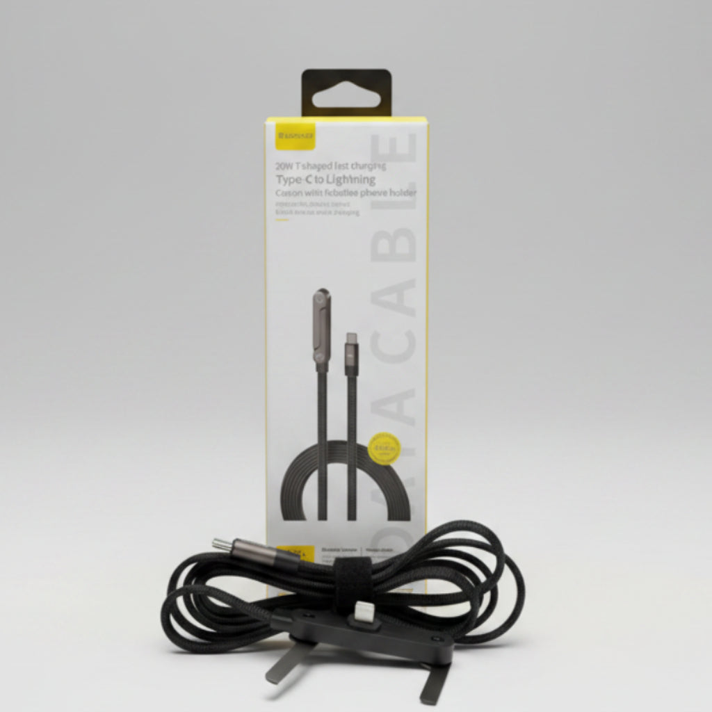 CABLE TYPE-C A LIGHTNING CON SOPORTE PLEGABLE