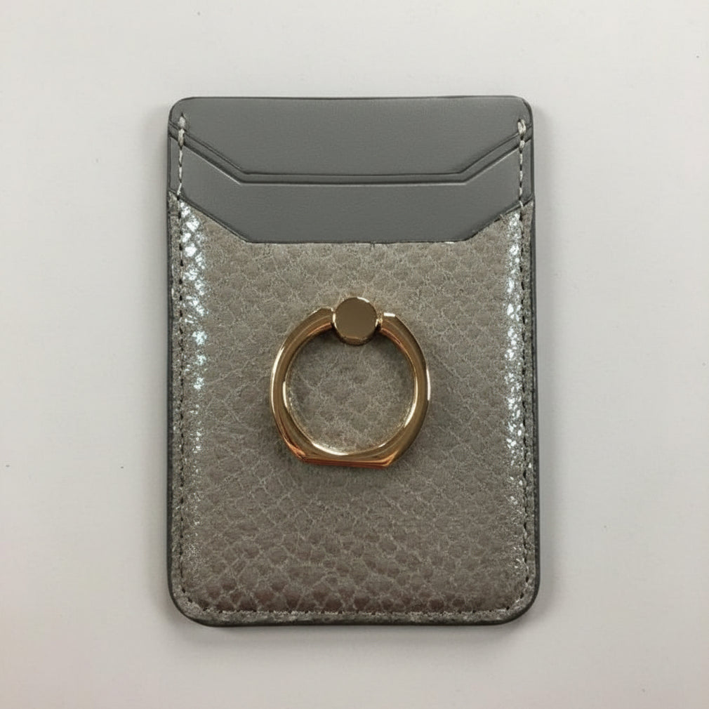 CARD HOLDER - TARJETERO GRIS TORNASOL CON ANILLO