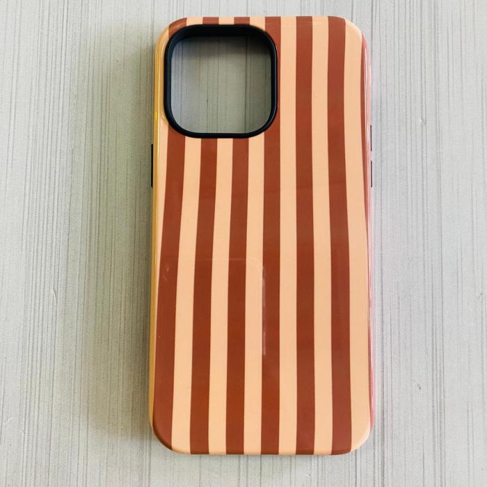 IPHONE 14 PRO MAX - STRIPED BEIGE/CAFE CLARO