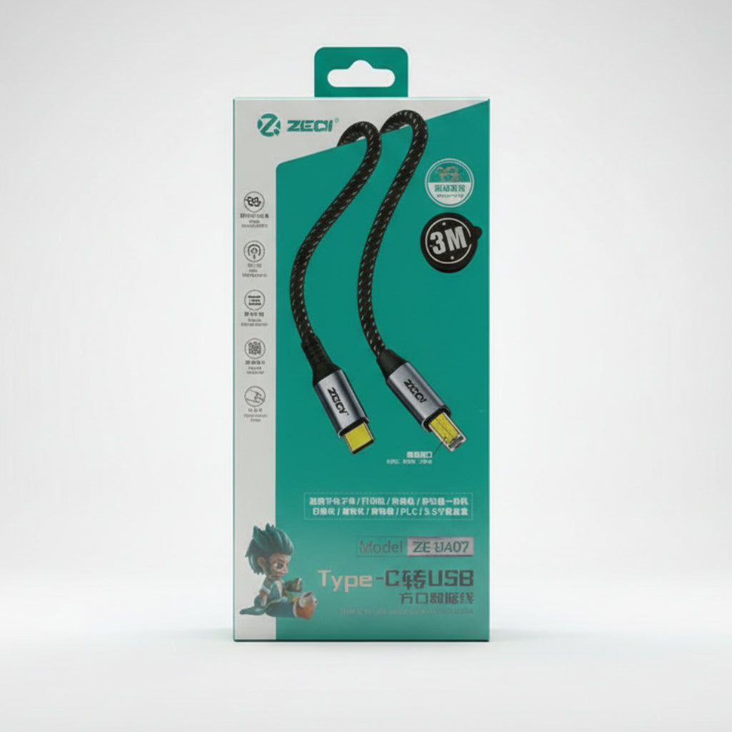 CABLE ZEQI - TIPO C A TIPO USB-B
