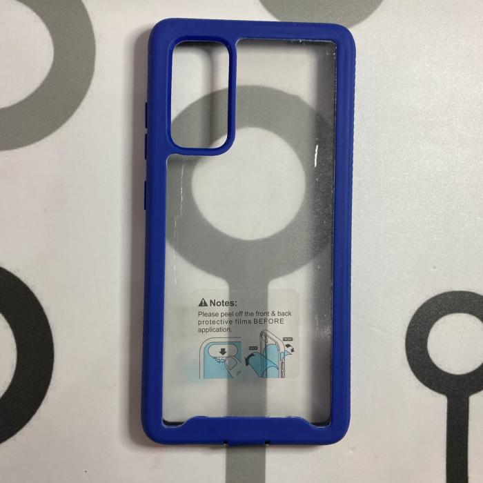 SAMSUNG GALAXY S20 FE - CLEAR DOBLE ENSAMBLE ORILLA AZUL OSCURO