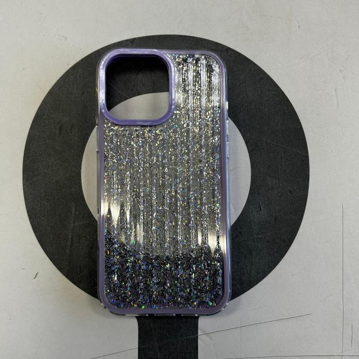 IPHONE 16 PRO - GLITTER CASE ORILLA MORADA