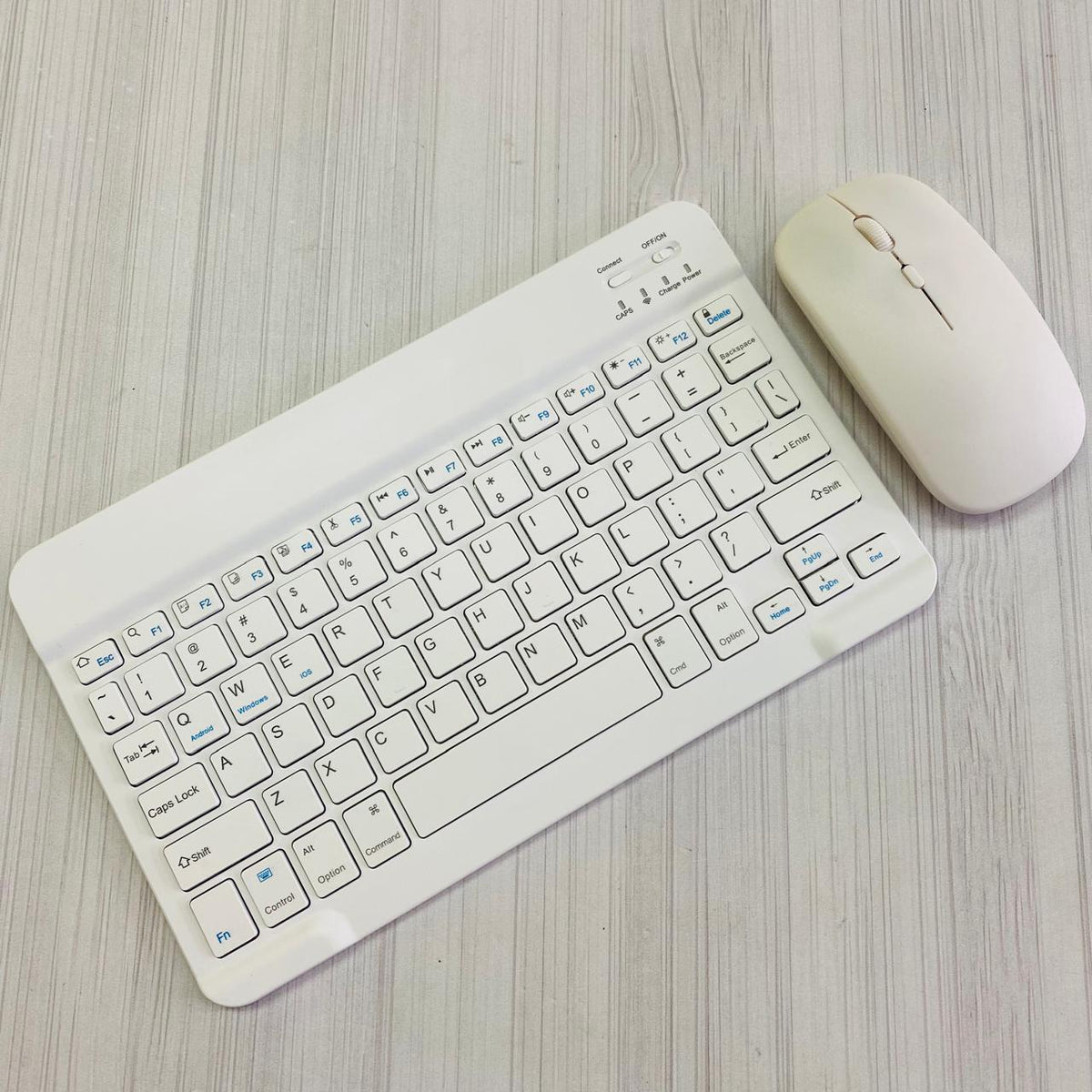 TECLADO CON MOUSE INALAMBRICO BLANCO