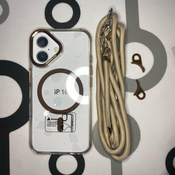 IPHONE 16 - CLEAR MAGSAFE CON CROSSBODY CAFE