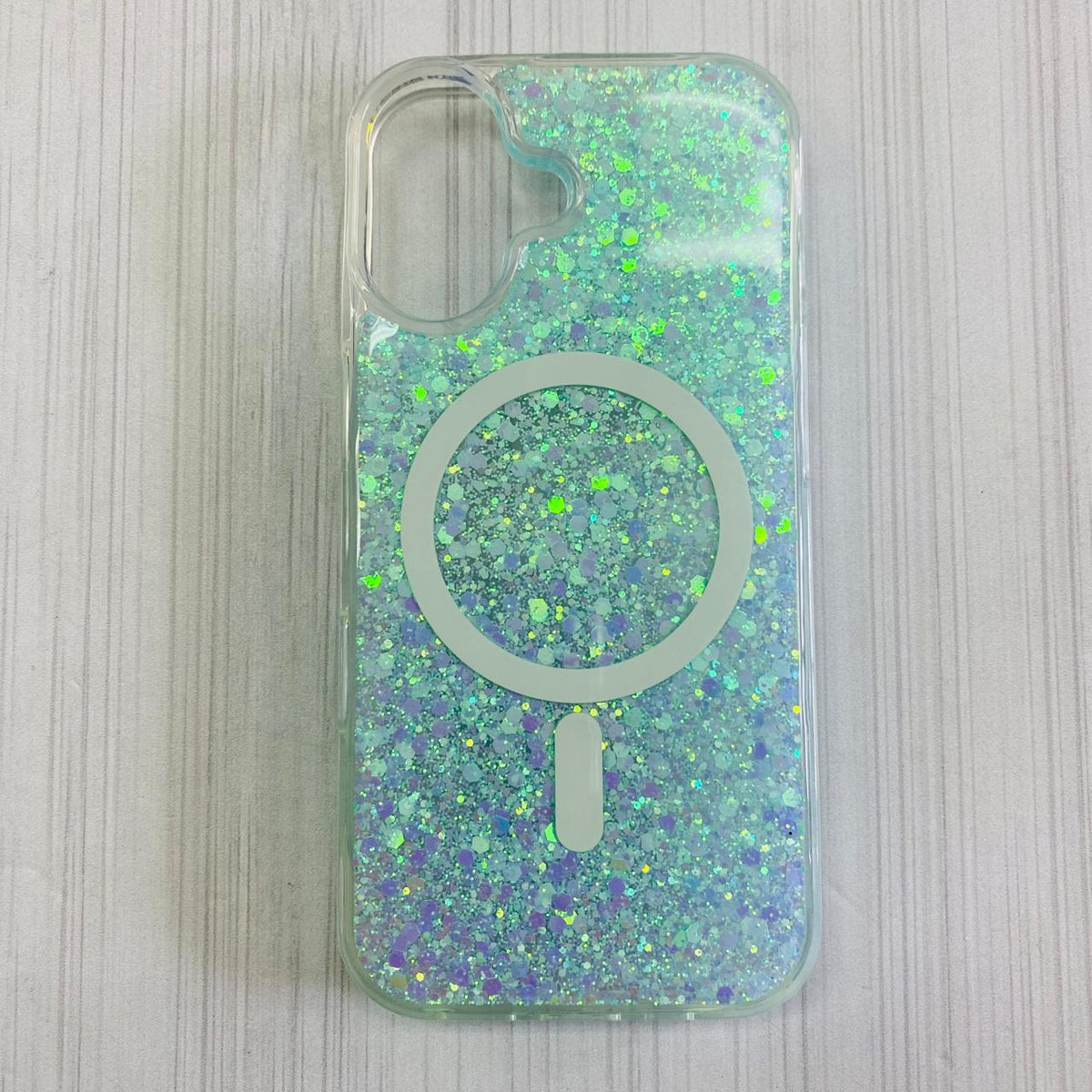 IPHONE 17 - CLEAR CASE GLITTER AQUA