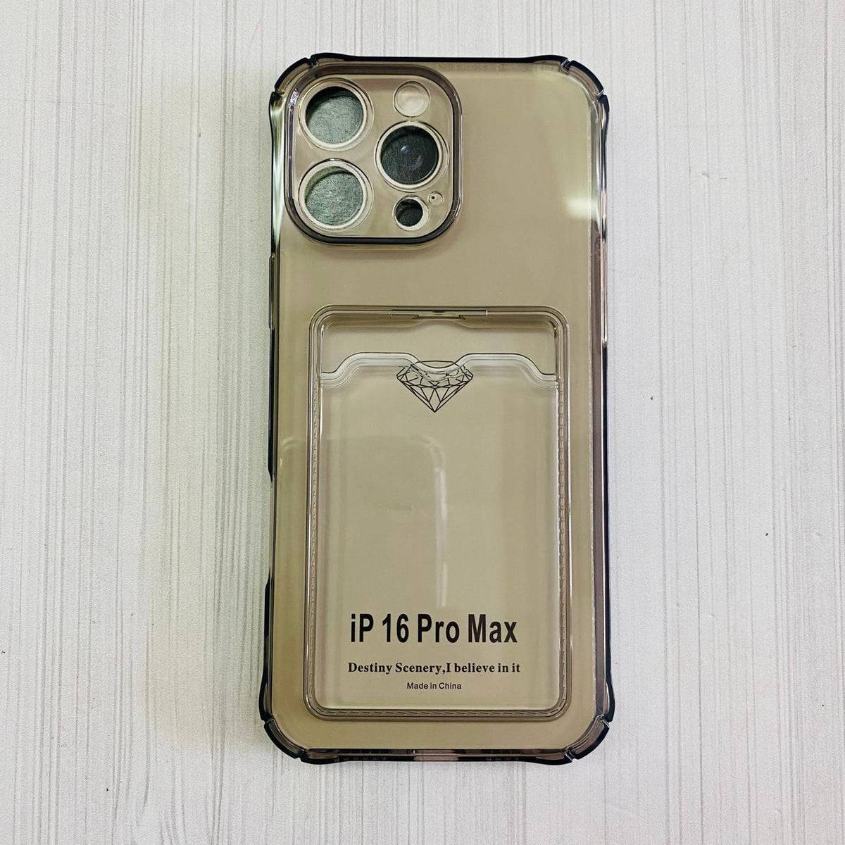 IPHONE 16 PRO MAX - ANTI BURST CON TARJETERO NEGRO