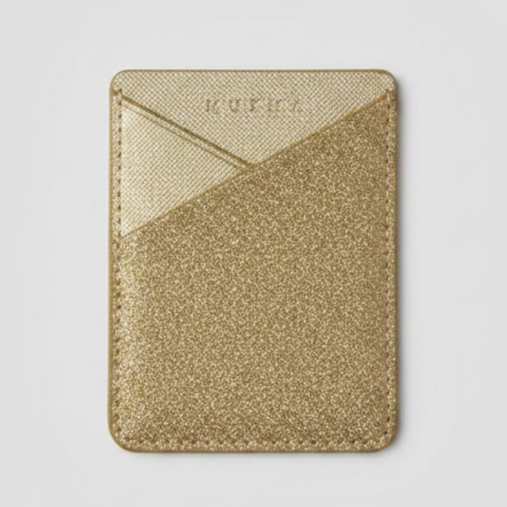 TARJETERO ADHESIVO - GLITTER DORADO
