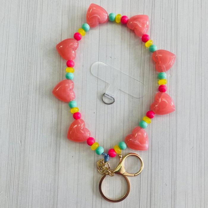 KEYCHAIN CORAZON ROSA/AMARILLO/VERDE
