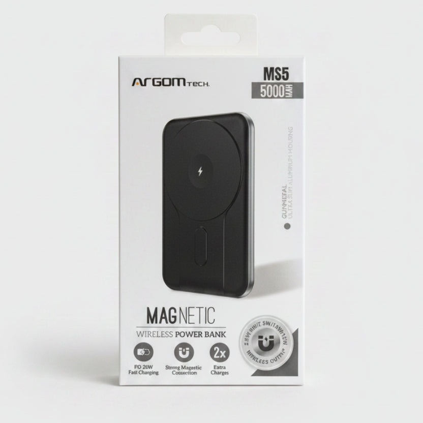 POWER BANK 5000 mAh - ARGOM TECH GUNMETAL