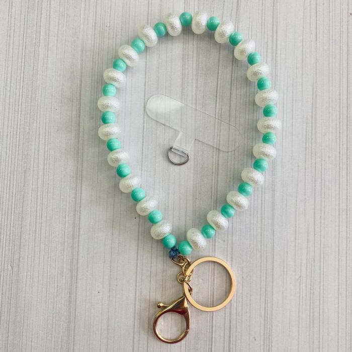KEYCHAIN PERLA BLANCA/VERDE MENTA