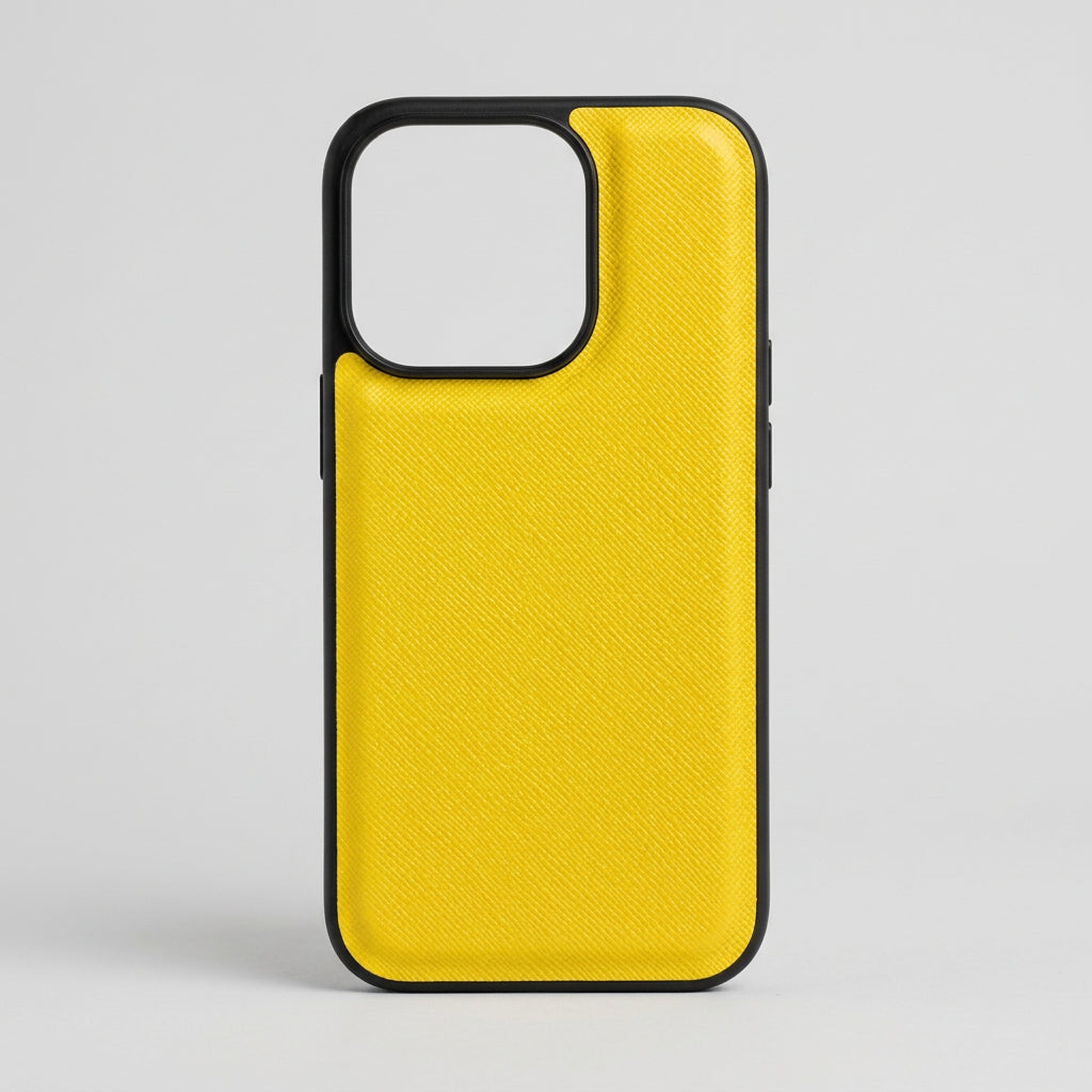 IPHONE 14 PRO - COBERTOR DE CUERO AMARILLO