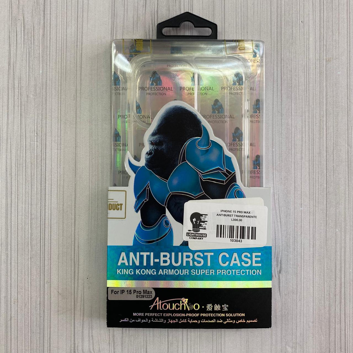 IPHONE 15 PRO MAX - ANTIBURST TRANSPARENTE