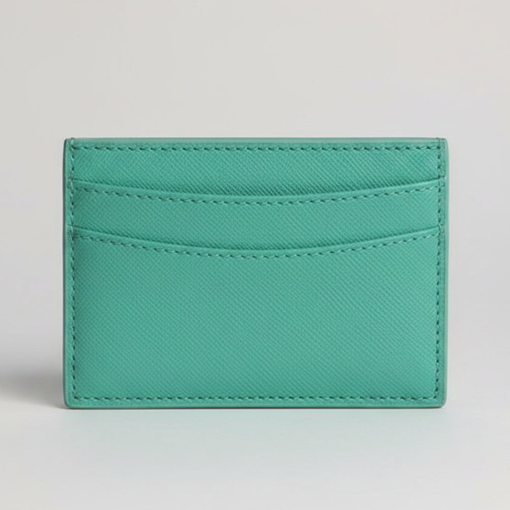 TARJETERO DE CUERO - VERDE MENTA