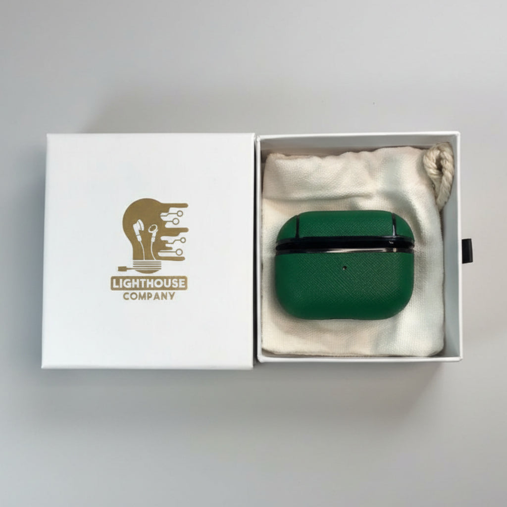 AIRPODS PRO 2 - COBERTOR DE CUERO GREEN