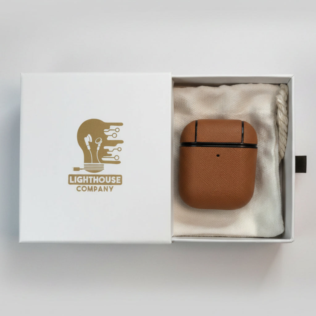 AIRPODS 1&2 - COBERTOR DE CUERO BROWN