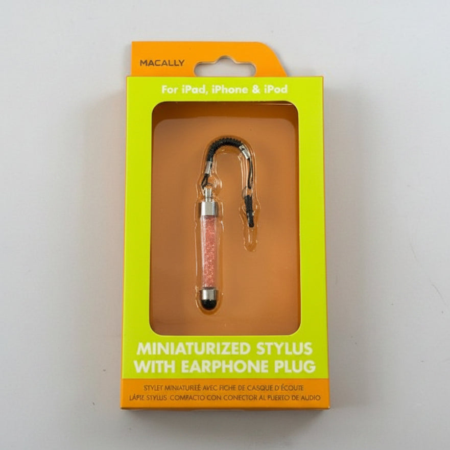 LAPIZ STYLUS COMPACTO CON CONECTOR AL PUERTO DE AUDIO ROSADO