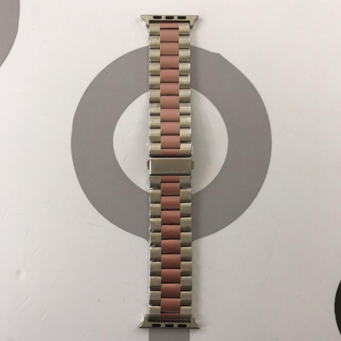 BANDA METALICA AJUSTABLE 42/44/45 - PLATEADA ROSADA