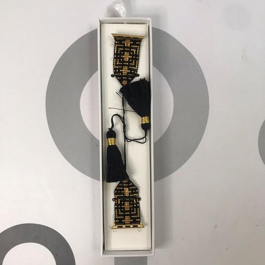 HANDMADE IWATCH BAND 38/40/41 GEOMETRICO NEGRO & DORADO