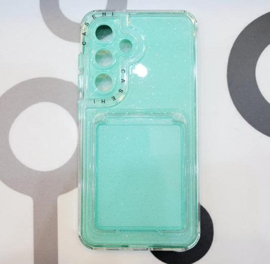 SAMSUNG GALAXY S25 - COBERTOR CON ESPEJO VERDE AQUA