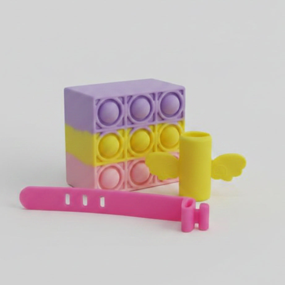 PROTECTOR DE CABLE/CUBO - POP IT TRICOLOR