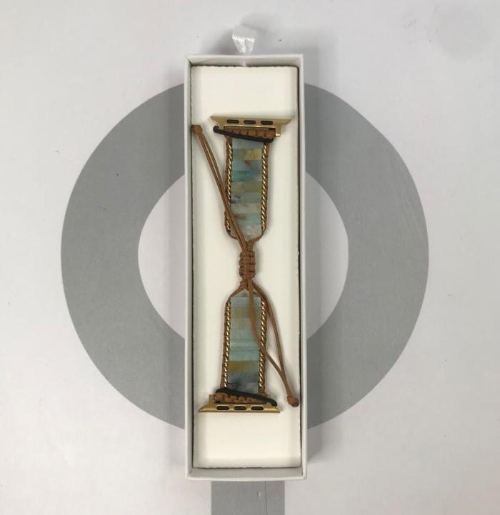 HANDMADE IWATCH BAND 42/44/45 MARMOL CAFE/VERDE MENTA
