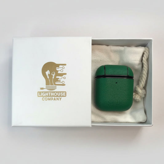 AIRPODS 1&2 - COBERTOR DE CUERO GREEN