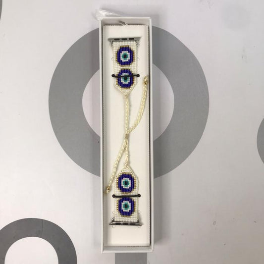 HANDMADE IWATCH BAND 38/40/41 GEOMETRICO BLANCO