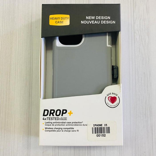 IPHONE 15 - CASE TIPO OTTER BLANCO/GRIS