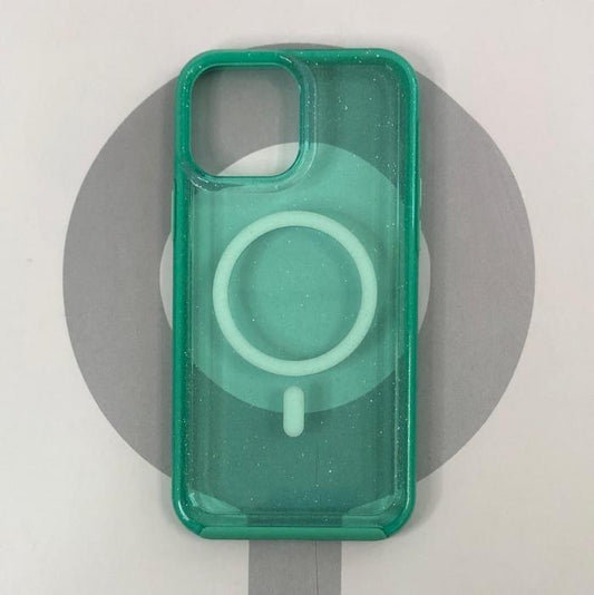 IPHONE 13 PRO - COBERTOR MAGSAFE GLITTER VERDE MENTA