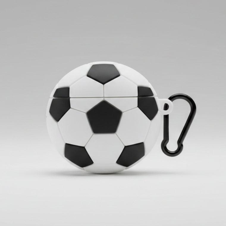 AIRPODS CASE 1&2 - PELOTA NEGRO CON BLANCO