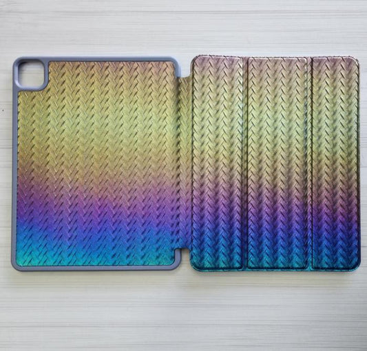 IPAD PRO 11/ AIR 4/5 TH 10.9 - COBERTOR TIPO AGENDA TORNASOL VERDE / MORADO