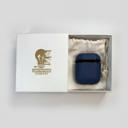 AIRPODS 1&2 - COBERTOR DE CUERO BLUE