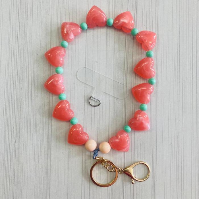 KEYCHAIN CORAZON ROSA/VERDE