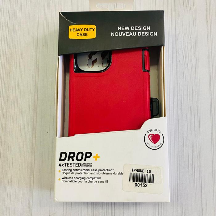 IPHONE 15 - CASE TIPO OTTER ROJO