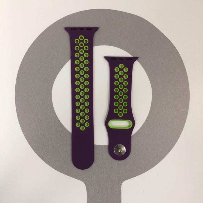 BANDA SILICON SPORT 38/40/41 ML - MORADO & VERDE NEON