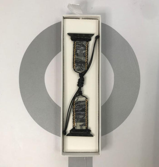 HANDMADE IWATCH BAND 42/44/45 MARMOL GRIS/BLANCO