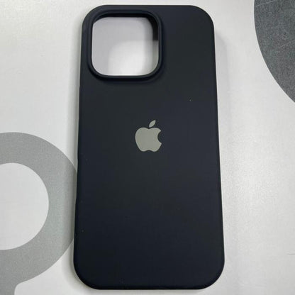 IPHONE 16 PRO - SILICON CASE NEGRO MANZANA GRIS