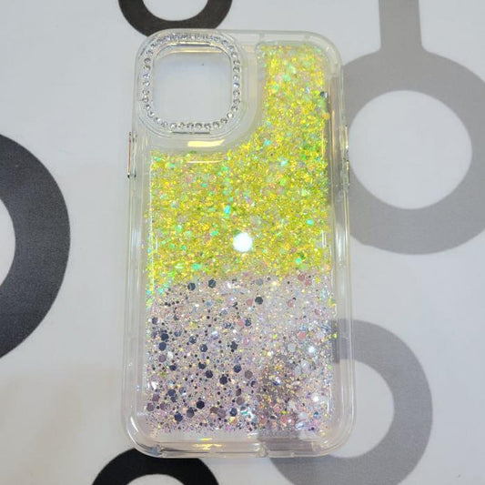 IPHONE 11 PRO - GLITTER CASE AMARILLO / BLANCO