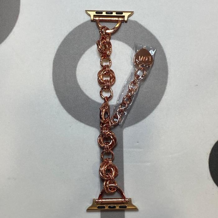 BANDA METALICA 42/44/45/49 DISEÑO CON CORAZON ROSE GOLD
