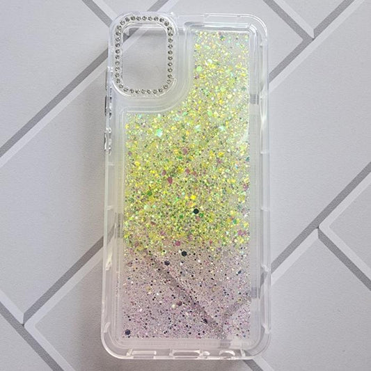 SAMSUNG GALAXY A05 - CASE GLITTER AMARILLO/ROSADO