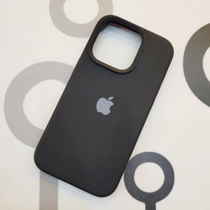 IPHONE 16 PRO - SILICON CASE NEGRO MANZANA GRIS