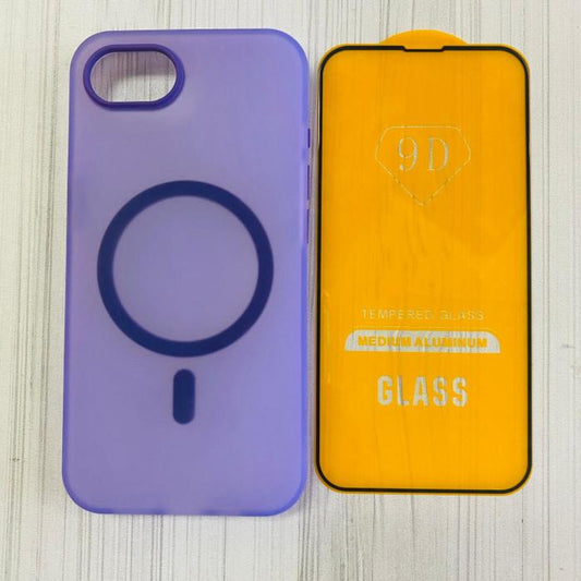 IPHONE 16E - CASE MAGSAFE MORADO CON VIDRIO DE CAMARA