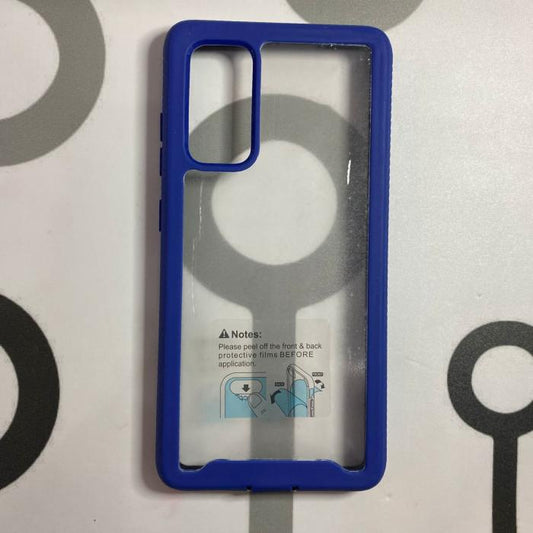SAMSUNG GALAXY S20 FE - CLEAR DOBLE ENSAMBLE ORILLA AZUL OSCURO