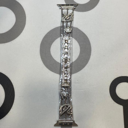 BANDA METALICA CON DISEÑO 42/44/45/49 - SILVER